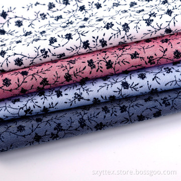 Cotton Yarn Dyed Oxford Flower Printed Shirt Fabric